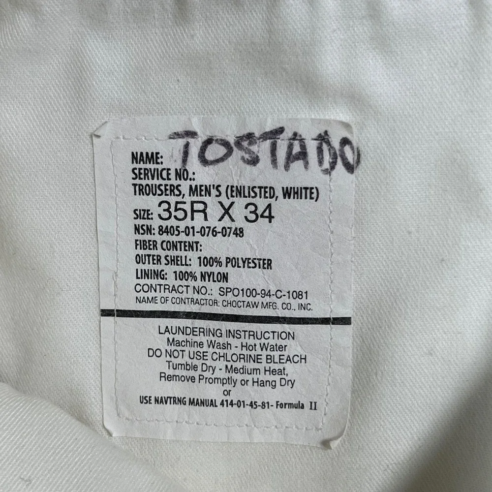US Naval Sea Cadets Corps Uniform Set White Jumper 44L Trousers 35R DSCP VTG 90s